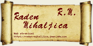 Raden Mihaljica vizit kartica